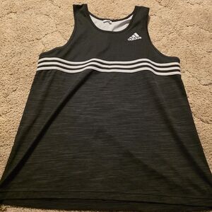 Adidas Black Tank Top with White Stripes